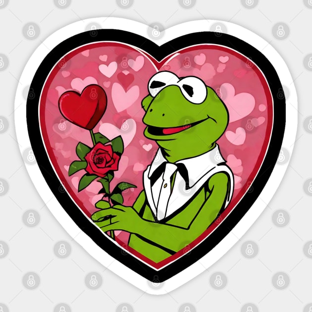 Kermit valentine day Sticker by Ilustradamus